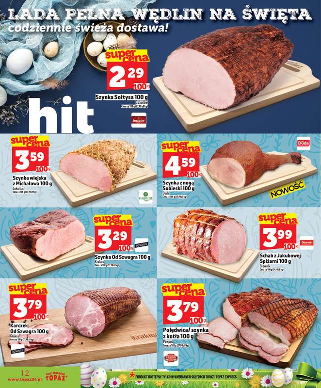 TOPAZ - gazetka promocyjna Superceny na Święta od czwartku, 02.04 od czwartku 02.04 do środy 08.04 - strona 12