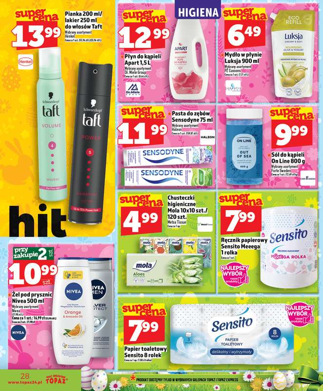 TOPAZ - gazetka promocyjna Superceny na Święta od czwartku, 02.04 od czwartku 02.04 do środy 08.04 - strona 28