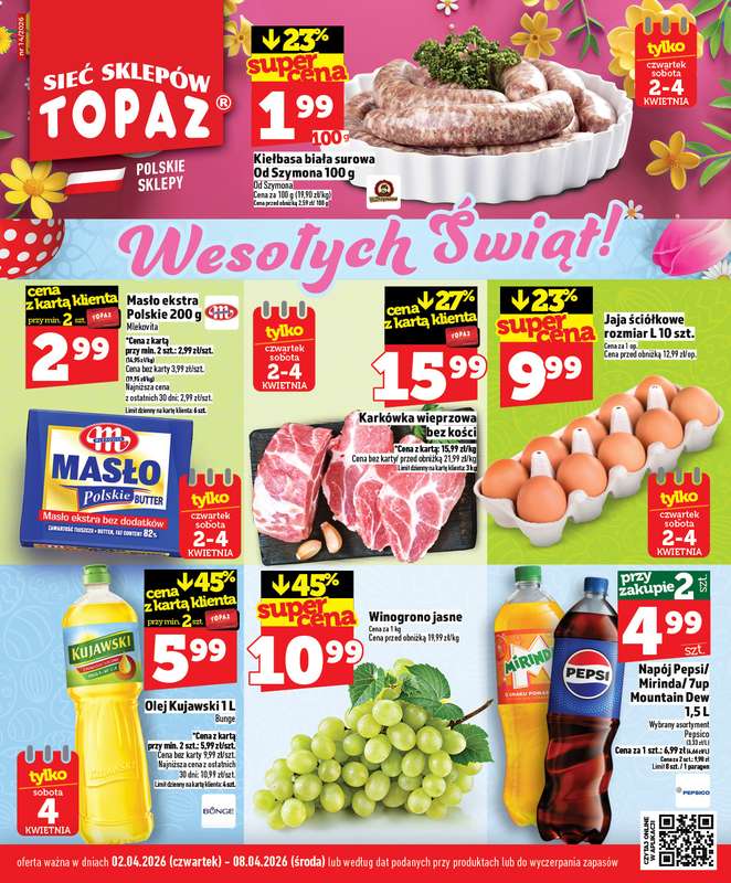 TOPAZ - gazetka promocyjna Superceny na Święta od czwartku, 02.04 od czwartku 02.04 do środy 08.04
