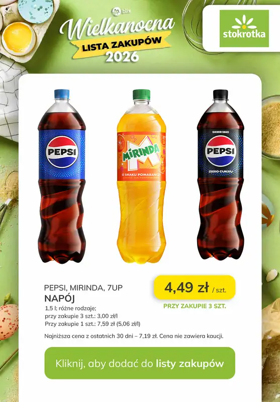 Stokrotka - gazetka promocyjna Wielkanocna Lista Zakupów w Stokrotce! od czwartku 26.03 do środy 01.04 - strona 7