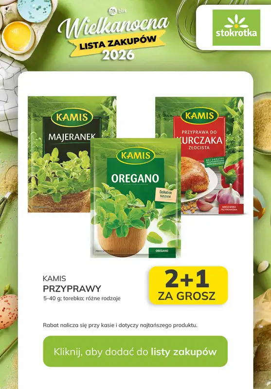 Stokrotka - gazetka promocyjna Wielkanocna Lista Zakupów w Stokrotce! od czwartku 26.03 do środy 01.04 - strona 11