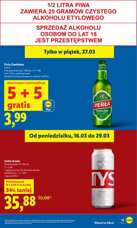 Lidl - gazetka promocyjna Oferta od czwartku od czwartku 26.03 do niedzieli 29.03 - strona 13