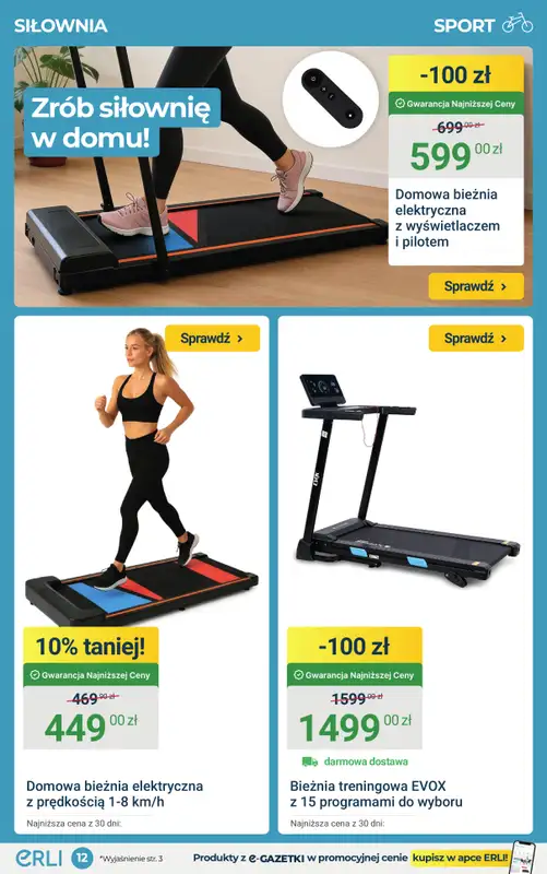 ERLI - gazetka promocyjna Rowery, hulajnogi i bieżnie do – 25%! od piątku 27.03 do niedzieli 29.03 - strona 12