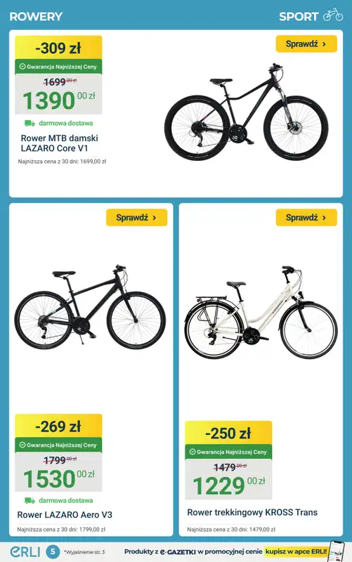ERLI - gazetka promocyjna Rowery, hulajnogi i bieżnie do – 25%! od piątku 27.03 do niedzieli 29.03 - strona 5