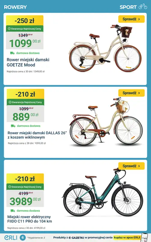 ERLI - gazetka promocyjna Rowery, hulajnogi i bieżnie do – 25%! od piątku 27.03 do niedzieli 29.03 - strona 6