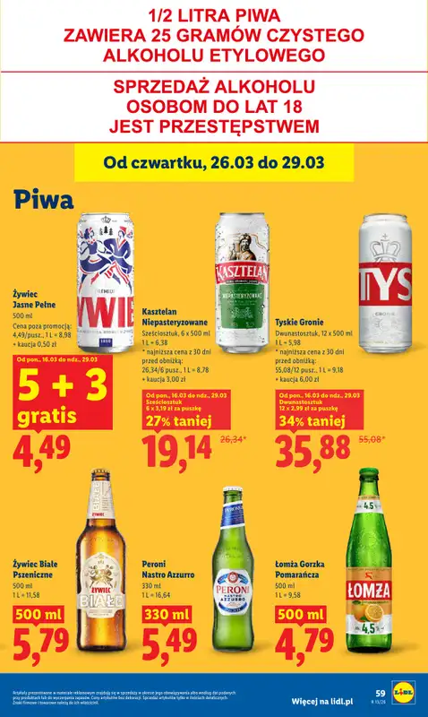 Lidl - gazetka promocyjna Oferta od czwartku od czwartku 26.03 do niedzieli 29.03 - strona 59