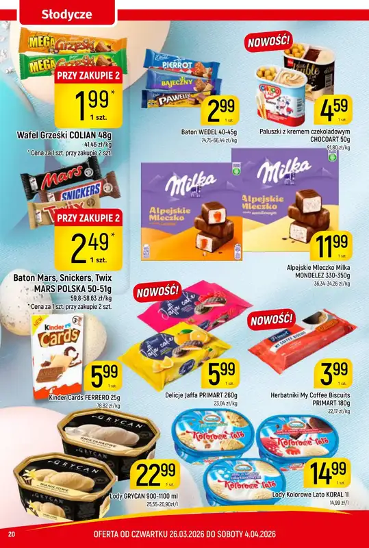 Delikatesy Piotruś Pan - gazetka promocyjna Gazetka od czwartku 26.03 do soboty 04.04 - strona 20