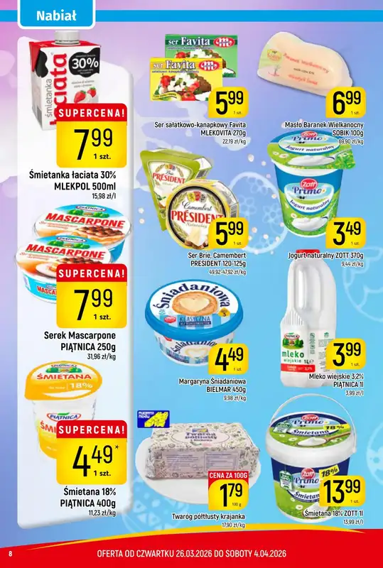 Delikatesy Piotruś Pan - gazetka promocyjna Gazetka od czwartku 26.03 do soboty 04.04 - strona 8