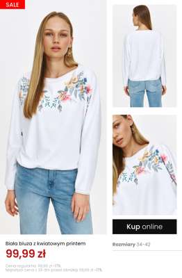 Biała bluza z kwiatowym printem