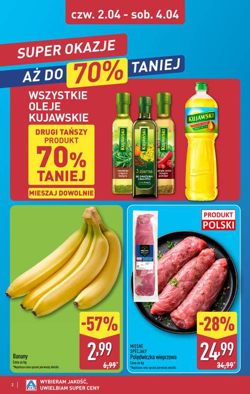 Aldi - gazetka promocyjna Wybieram Aldi na tani weekend! od czwartku 02.04 do soboty 04.04 - strona 2