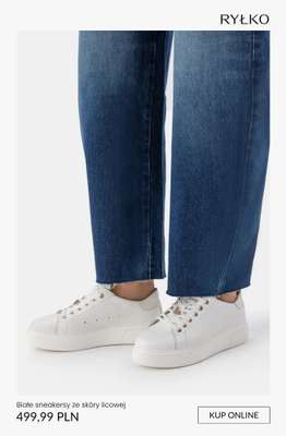 Białe sneakersy ze skóry licowej