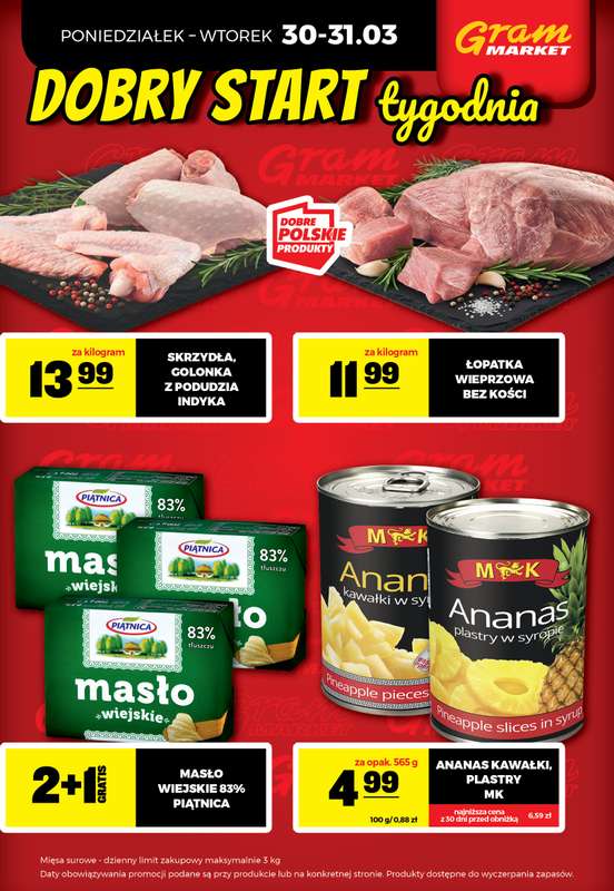 Gram Market - gazetka promocyjna Cały tydzień niskie ceny od piątku 27.03 do wtorku 31.03 - strona 4