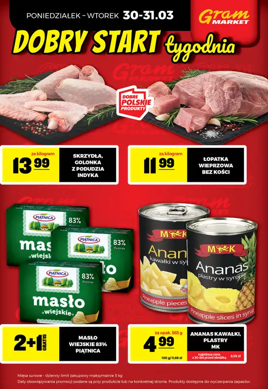 Gram Market - gazetka promocyjna Cały tydzień niskie ceny od piątku 27.03 do wtorku 31.03 - strona 4