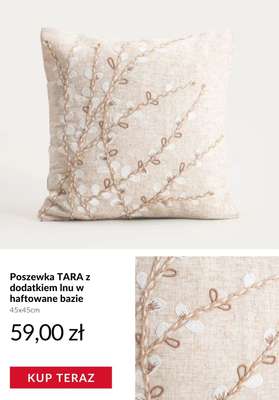 Poszewka AMENTI bawełniana z haftem