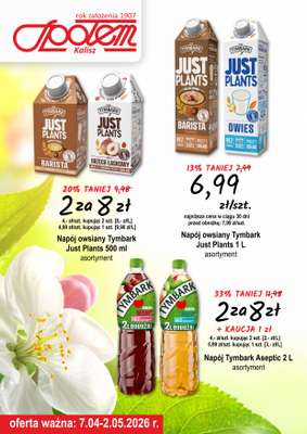 Społem - Blisko i Korzystnie - gazetka promocyjna Plakat promocyjny PSS Kalisz od wtorku 07.04 do soboty 02.05