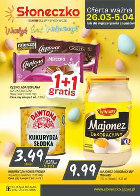 Słoneczko - gazetka promocyjna Gazetka od czwartku 26.03 do niedzieli 05.04