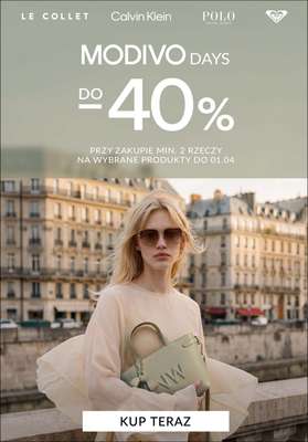 BEST SALE - gazetka promocyjna Modivo | Do 40% przy zakupie min. 2 szt. od czwartku 26.03 do środy 01.04