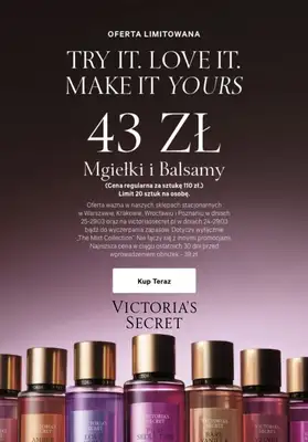 Victoria's Secret - gazetka promocyjna 43 zł za wybrane mgiełki i balsamy od czwartku 26.03 do niedzieli 29.03