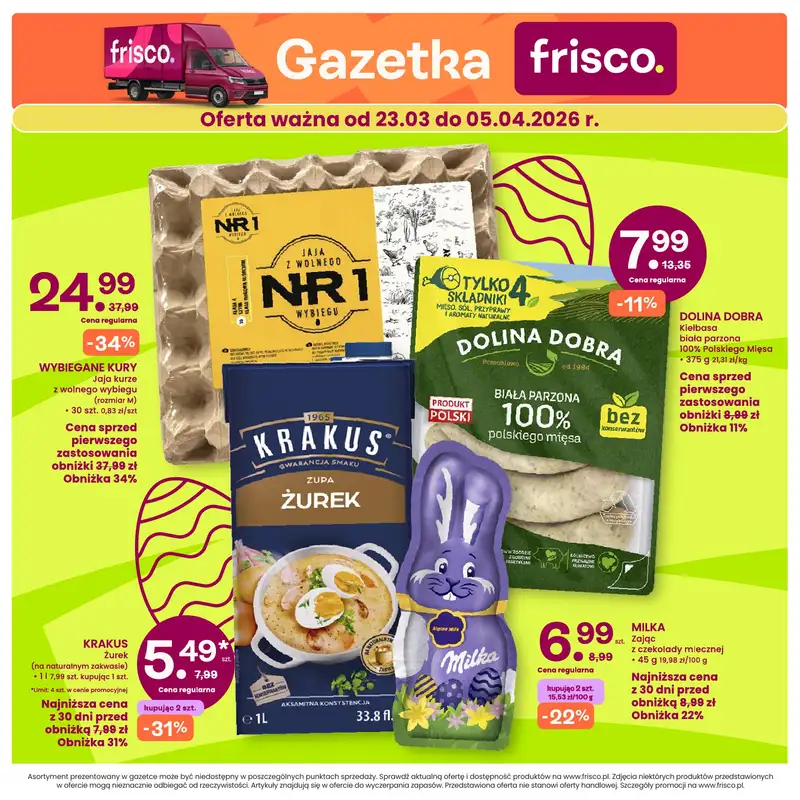 Frisco - gazetka promocyjna Gazetka od poniedziałku 23.03 do niedzieli 05.04
