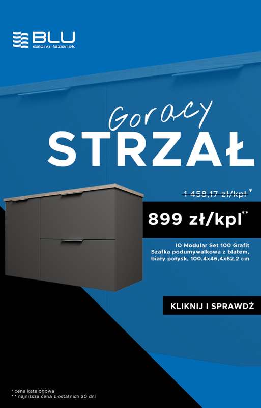Blu Salony Łazienek - gazetka promocyjna Gorący strzał  do piątku 03.04