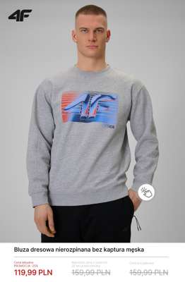 Bluza dresowa nierozpinana bez kaptura męska