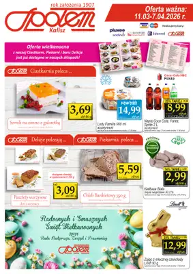 Społem - Blisko i Korzystnie - gazetka promocyjna Gazetka PSS Kalisz od piątku 27.03 do wtorku 07.04