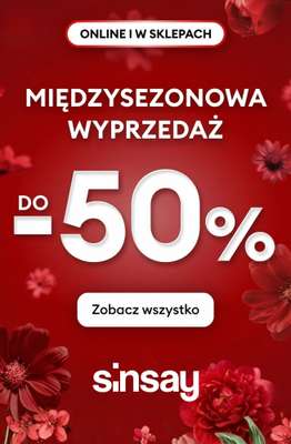 Sinsay - gazetka promocyjna Międzysezonowa WYPRZEDAŻ do -50% od piątku 27.03 do czwartku 02.04