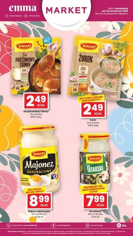 emma MARKET - gazetka promocyjna Plakat promocyjny od czwartku 02.04 do środy 08.04