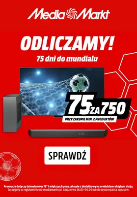 Media Markt - gazetka promocyjna 75 zł rabatu za każde 750 zł przy zakupie min. 2 produktów od piątku 27.03 do soboty 04.04