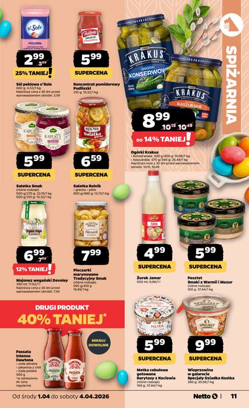 Netto - gazetka promocyjna Gazetka Spożywcza od środy 01.04 do soboty 04.04 - strona 11