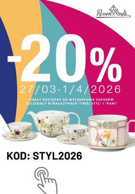 BEST SALE - gazetka promocyjna Rosenthal | -20% na zakupy od piątku 27.03 do środy 01.04