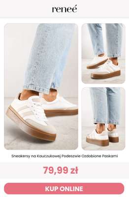 Sneakersy na Kauczukowej Podeszwie Ozdobione Paskami