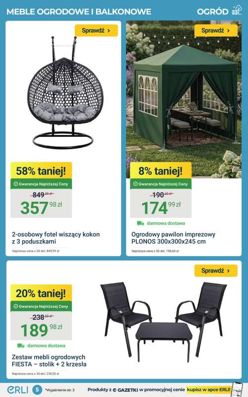 ERLI - gazetka promocyjna Moc okazji w ogrodzie! HITY tygodnia! od poniedziałku 30.03 do niedzieli 05.04 - strona 5