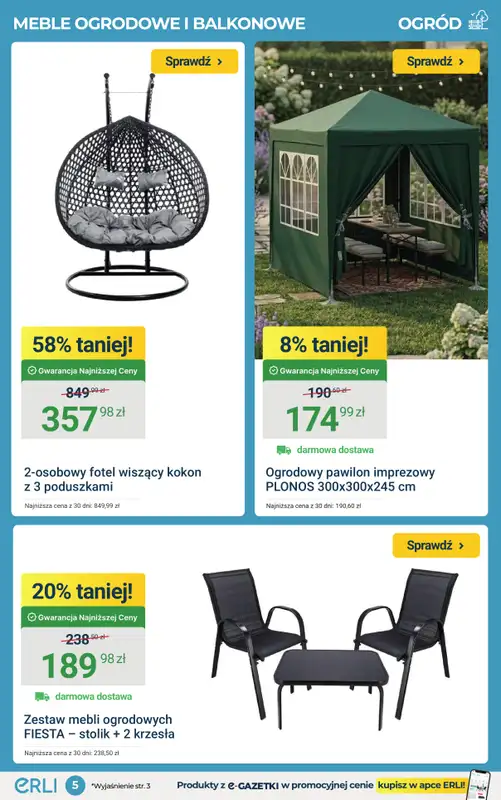 ERLI - gazetka promocyjna Moc okazji w ogrodzie! HITY tygodnia! od poniedziałku 30.03 do niedzieli 05.04 - strona 5