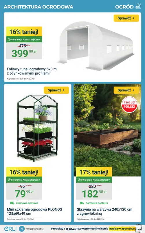 ERLI - gazetka promocyjna Moc okazji w ogrodzie! HITY tygodnia! od poniedziałku 30.03 do niedzieli 05.04 - strona 4