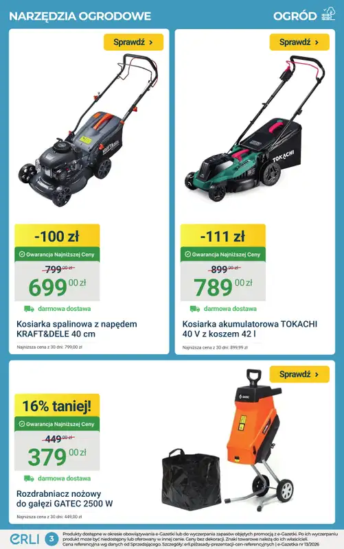 ERLI - gazetka promocyjna Moc okazji w ogrodzie! HITY tygodnia! od poniedziałku 30.03 do niedzieli 05.04 - strona 3