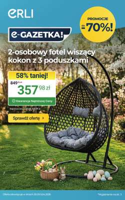ERLI - gazetka promocyjna Moc okazji w ogrodzie! HITY tygodnia! od poniedziałku 30.03 do niedzieli 05.04