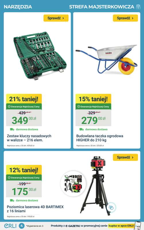 ERLI - gazetka promocyjna Dla majsterkujących i aktywnych rabaty do – 45%! od poniedziałku 30.03 do niedzieli 05.04 - strona 4
