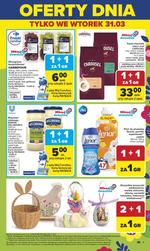 Carrefour - gazetka promocyjna Gazetka Carrefour od poniedziałku od poniedziałku 30.03 do soboty 04.04 - strona 5