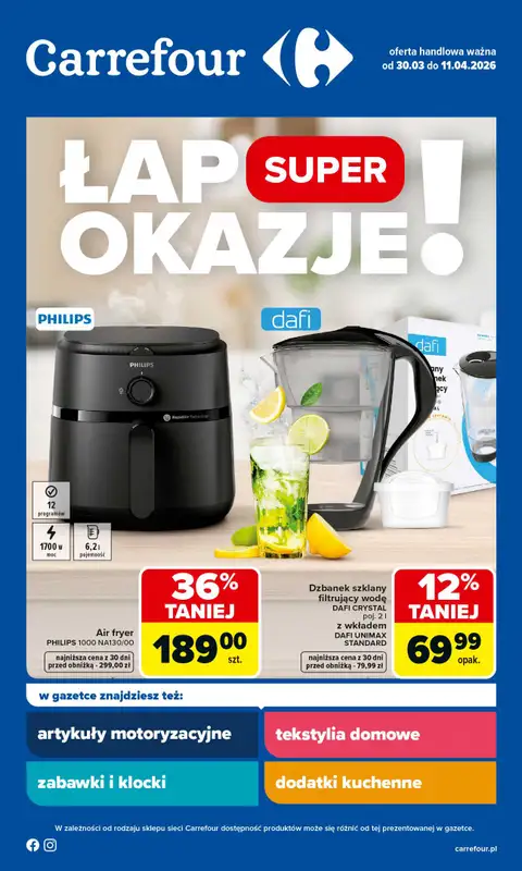 Carrefour - gazetka promocyjna Gazetka Łap super okazje od poniedziałku  