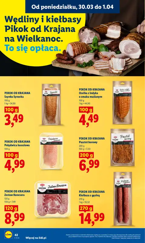 Lidl - gazetka promocyjna Oferta od poniedziałku od poniedziałku 30.03 do środy 01.04 - strona 42