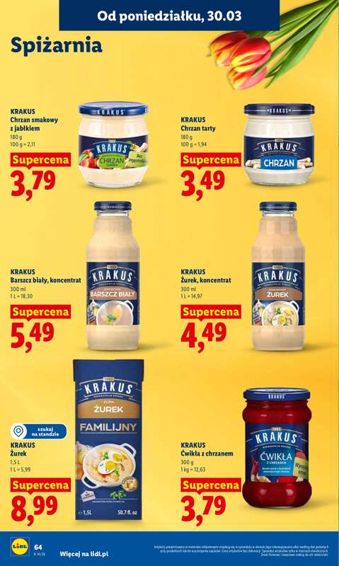 Lidl - gazetka promocyjna Oferta od poniedziałku od poniedziałku 30.03 do środy 01.04 - strona 64