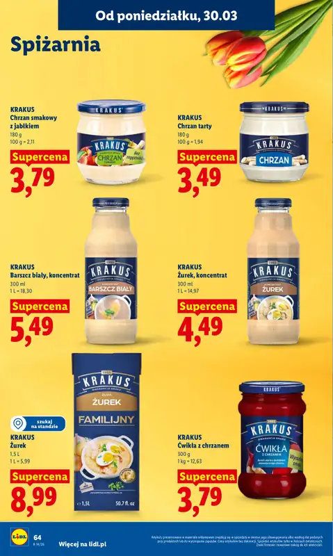 Lidl - gazetka promocyjna Oferta od poniedziałku od poniedziałku 30.03 do środy 01.04 - strona 64
