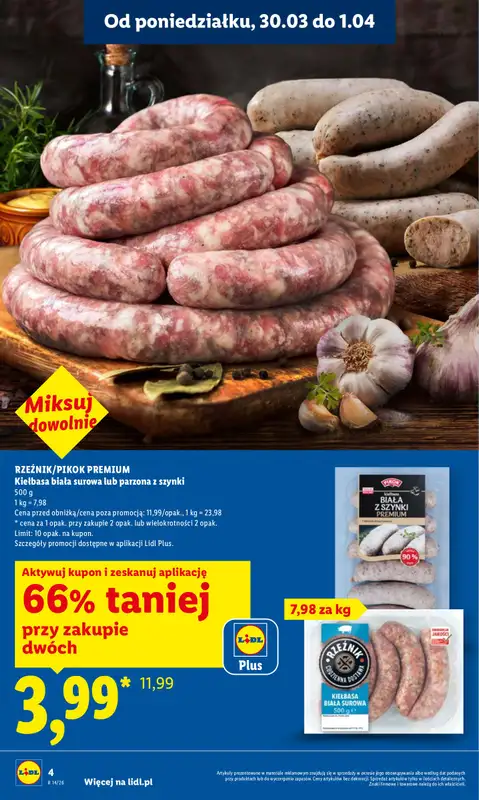 Lidl - gazetka promocyjna Oferta od poniedziałku od poniedziałku 30.03 do środy 01.04 - strona 4
