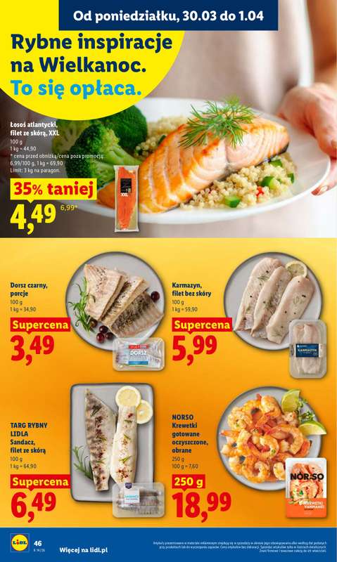 Lidl - gazetka promocyjna Oferta od poniedziałku od poniedziałku 30.03 do środy 01.04 - strona 46