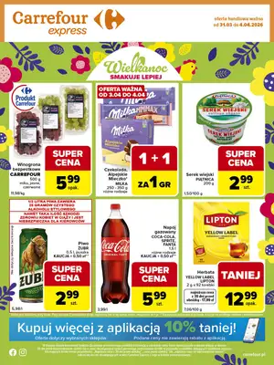 Carrefour Express - gazetka promocyjna Gazetka Express od wtorku 31.03 do soboty 04.04