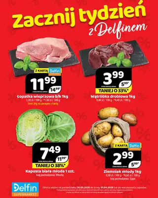 Delfin - gazetka promocyjna Codzienne hity dnia od poniedziałku 30.03 do środy 01.04