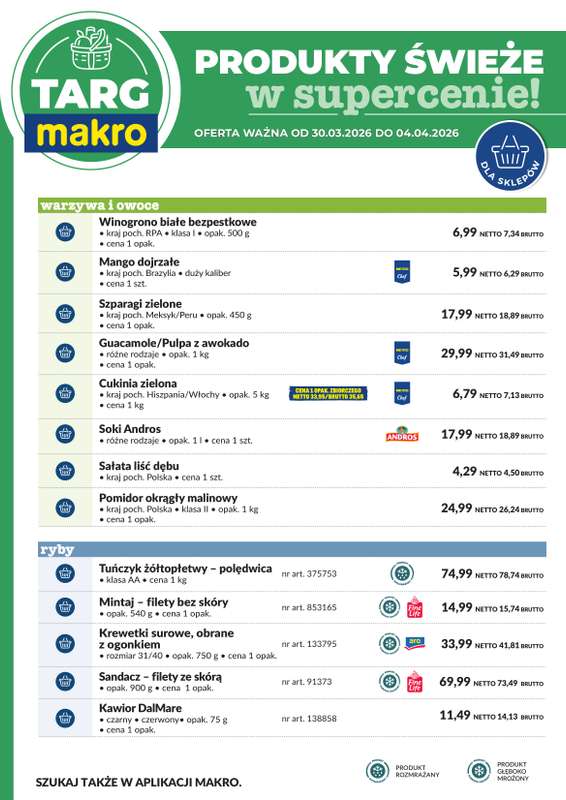 Makro - gazetka promocyjna Targ MAKRO - oferta świeża w super cenach! od poniedziałku 30.03 do soboty 04.04 - strona 6