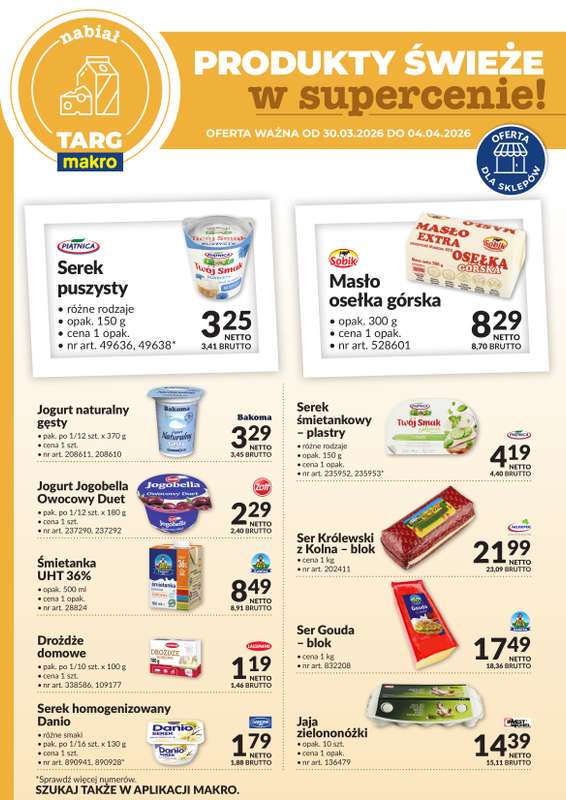 Makro - gazetka promocyjna Targ MAKRO - oferta świeża w super cenach! od poniedziałku 30.03 do soboty 04.04