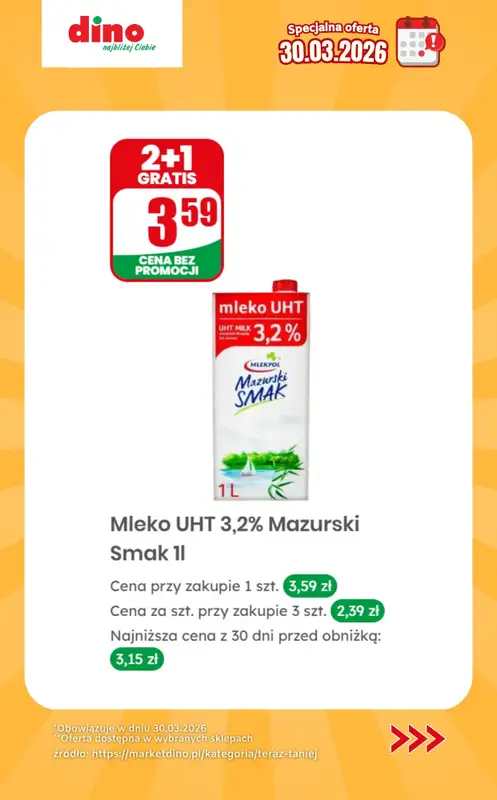 Dino - gazetka promocyjna Specjalna oferta na 30.03.2026 - promocje spoza gazetki od poniedziałku 30.03 do poniedziałku 30.03 - strona 9
